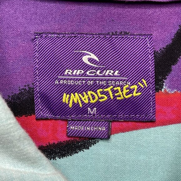 Rip Curl Madsteez Mens Button-Up Shirt M Multi-Color Abstract Print - Picture 2 of 4
